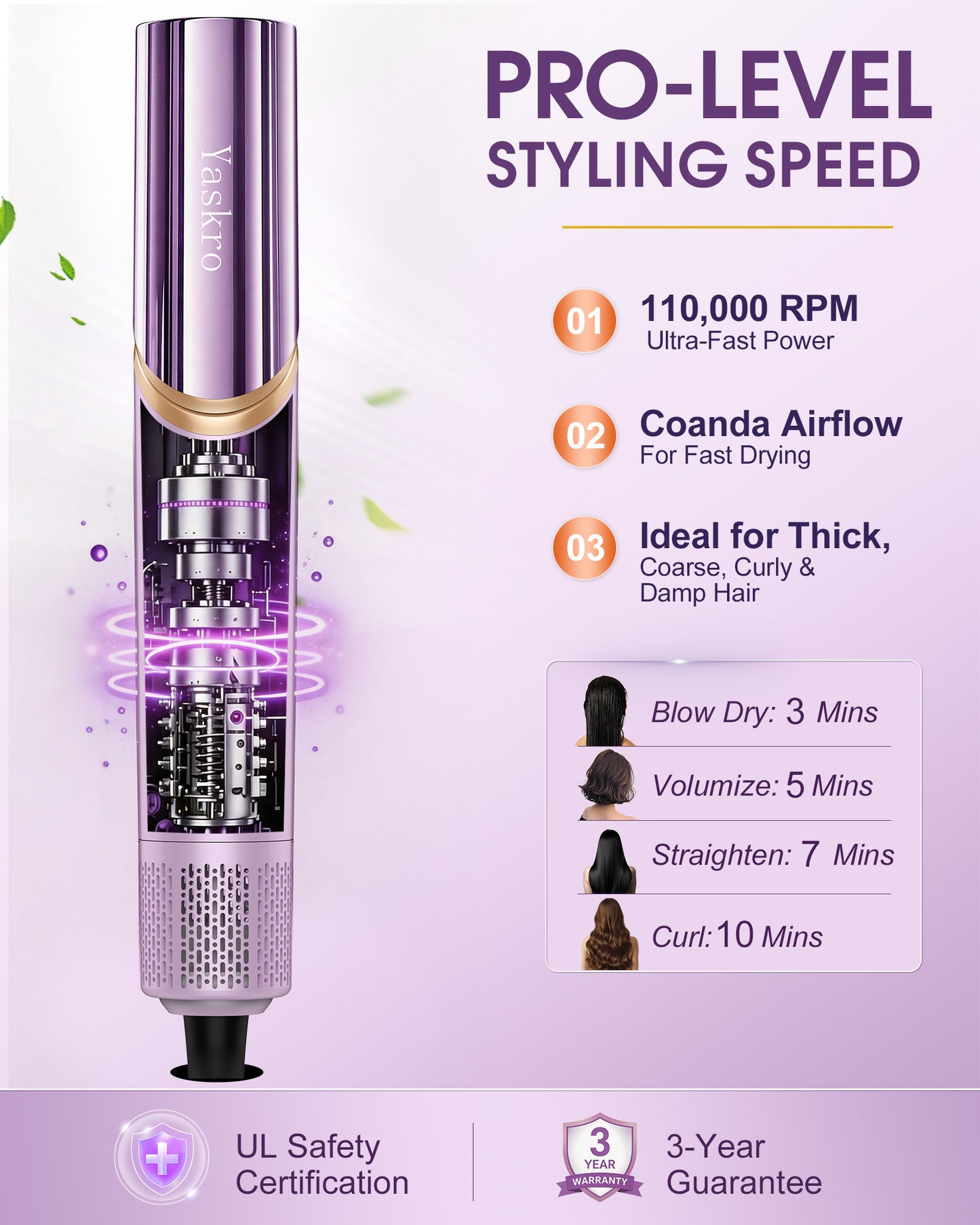 Yaskro 6-in-1 Hot Air Brush