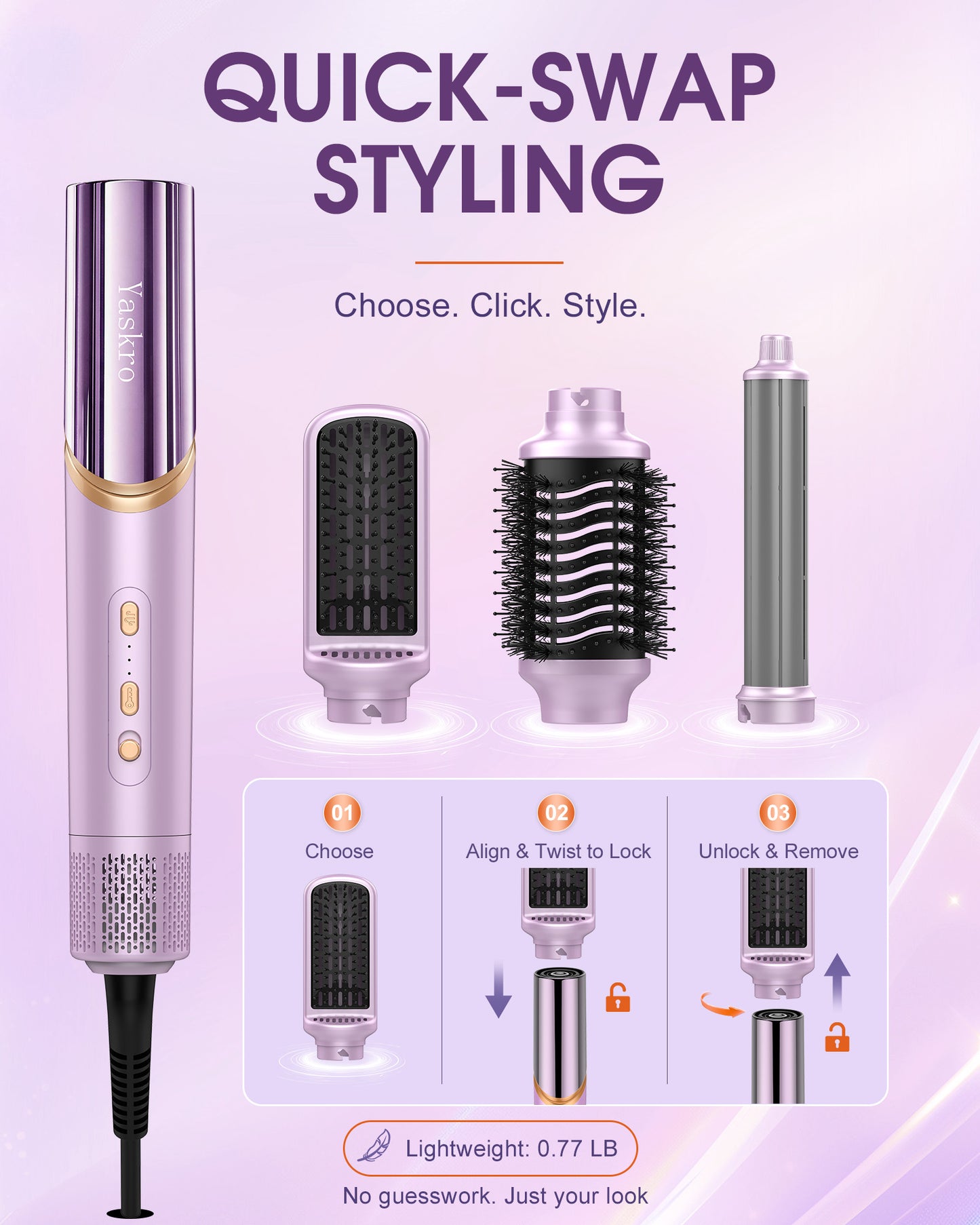 Yaskro 6-in-1 Hot Air Brush
